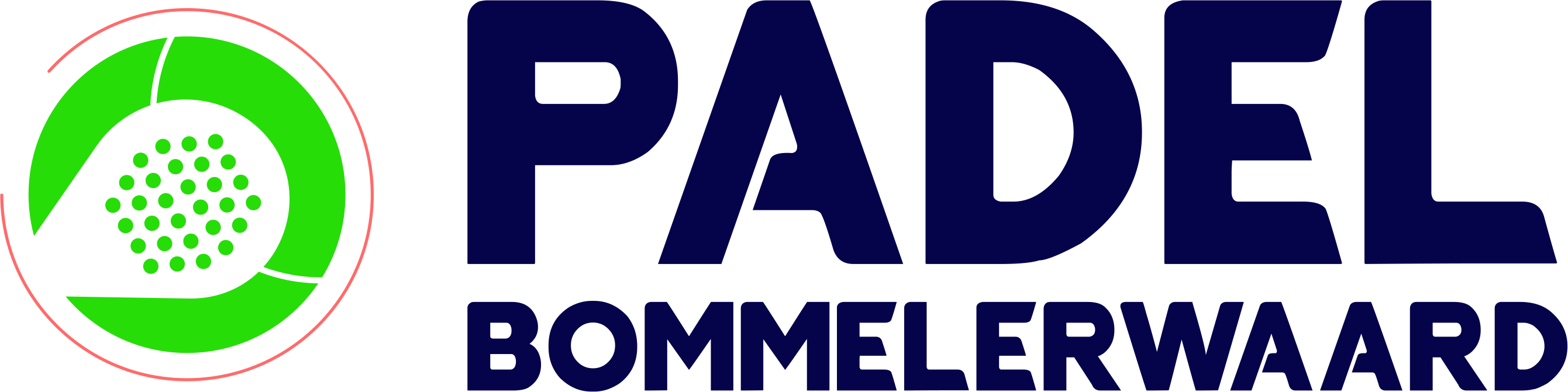 Compact logo in kleur van Padel Bommelerwaard.